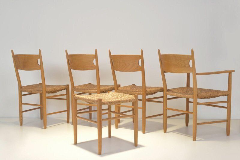 Chair In Ash Wood By Charlotte Perriand, Germany, 1960, Set Of 6 photo vintage