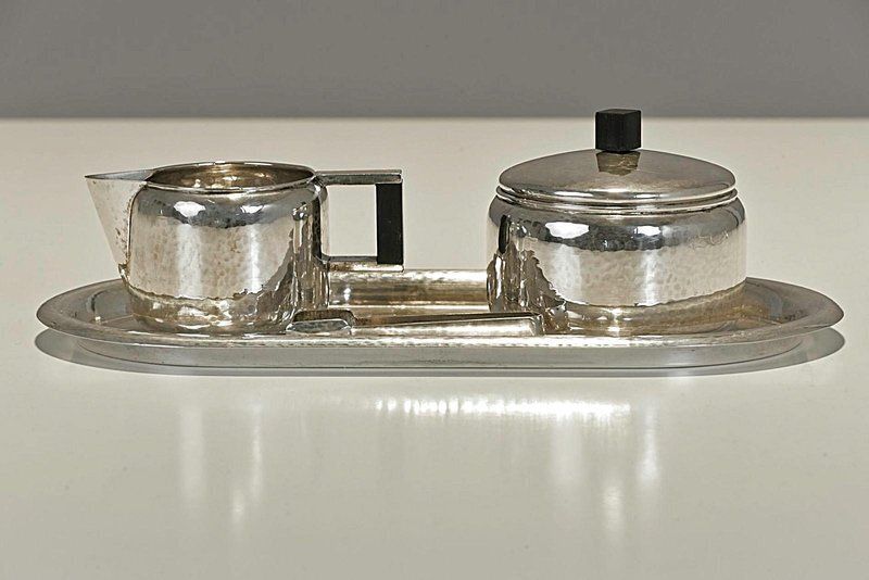 Art Deco Sugar Cream Set In Silver, Germany, 1930s, Set Of 3