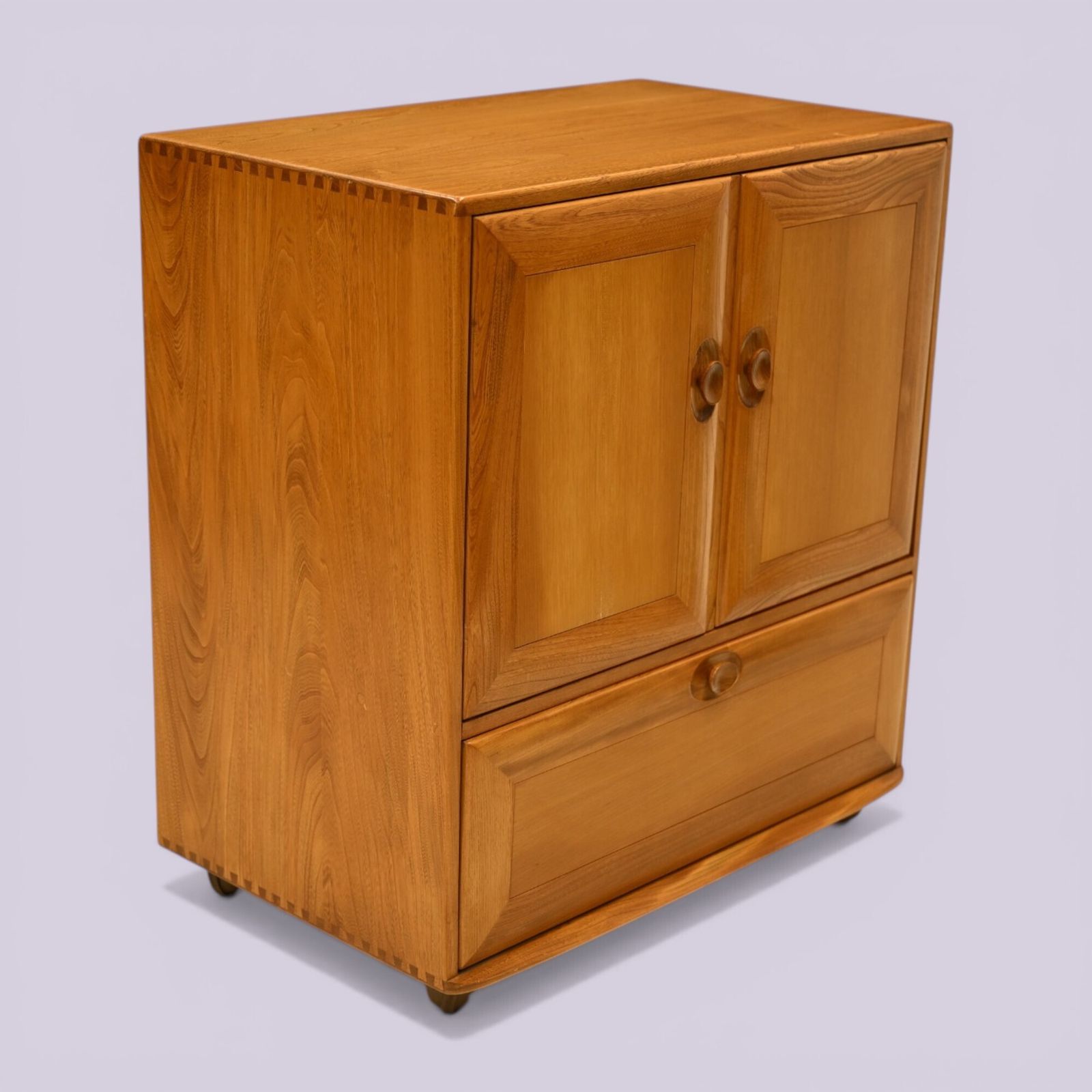 Ercol Mural Tv Video Cabinet Windsor Range Light Finish Free Uk Delivery photo vintage
