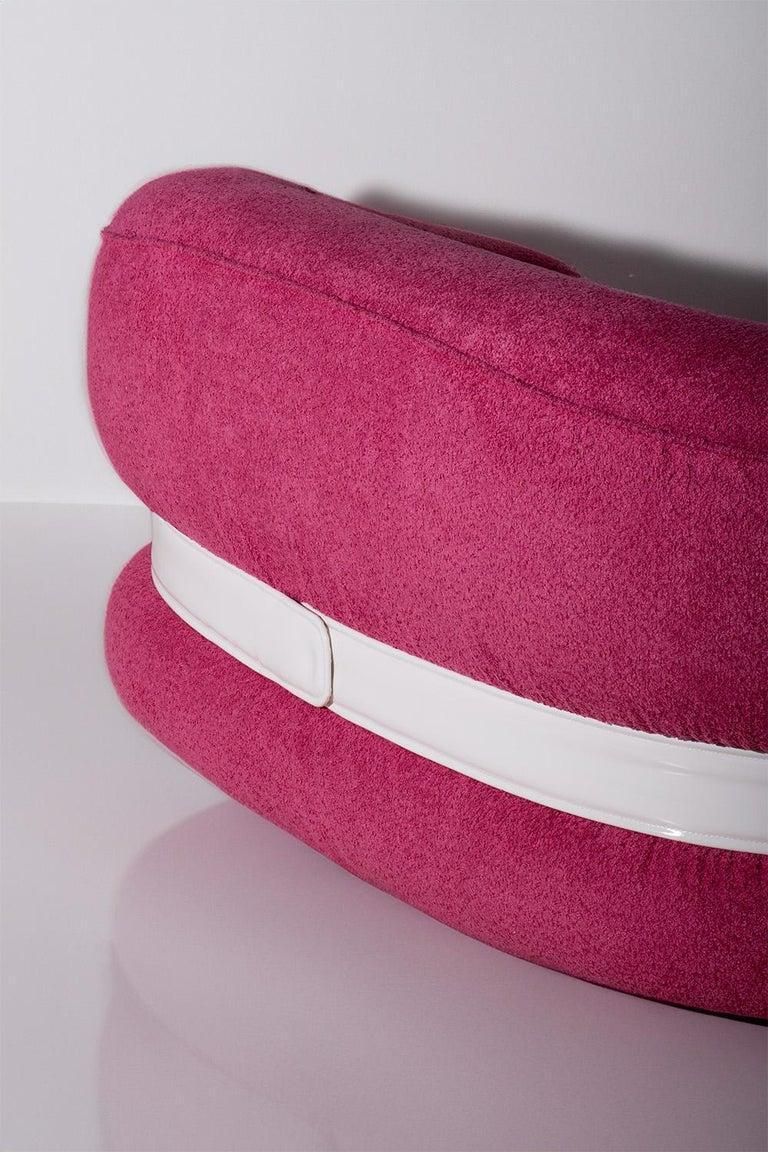 Italian Fluid Sofa Premiere In Pink Bouclé By Adriano Piazzesi photo Furniture