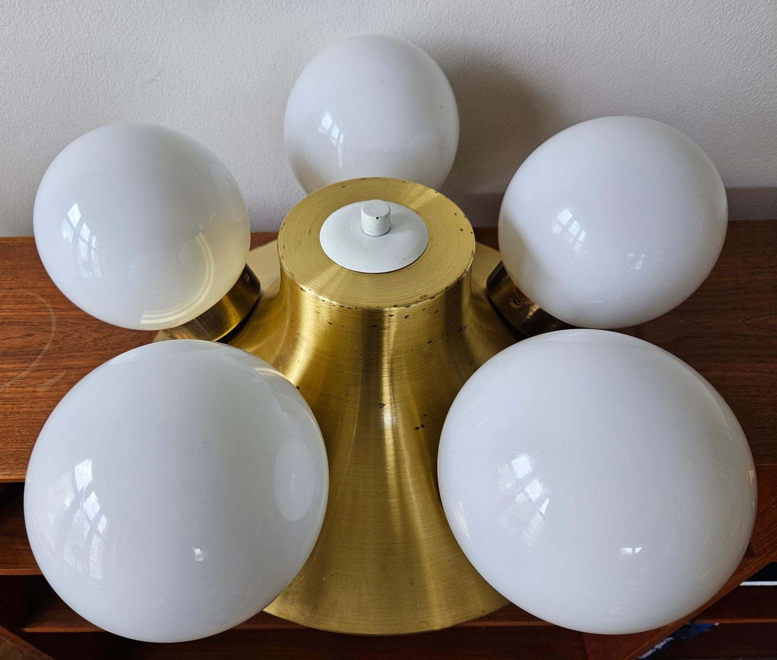 photo vintage Zeldzame mid-century inbouw sputniklamp, Space Age, jaren 1970