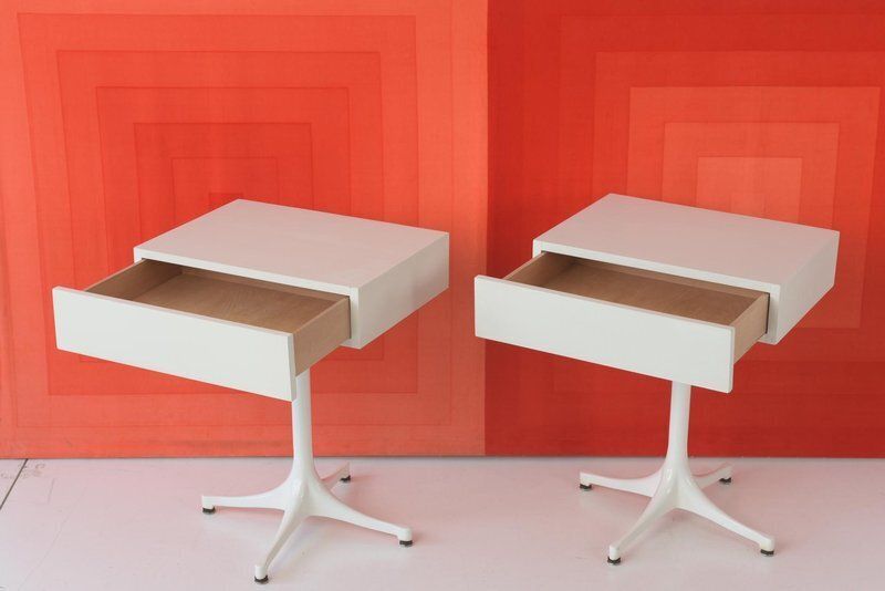 Pedestal End Tables By George Nelson For Vitra / Miller, Germany, 1956, Set Of 2 photo Furniture