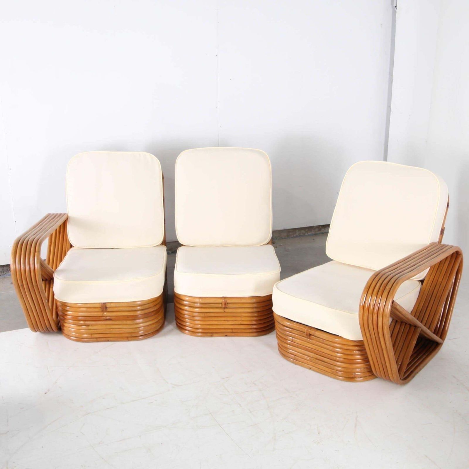 photo buy Exceptional Paul Frankl Rattan Living Room Set