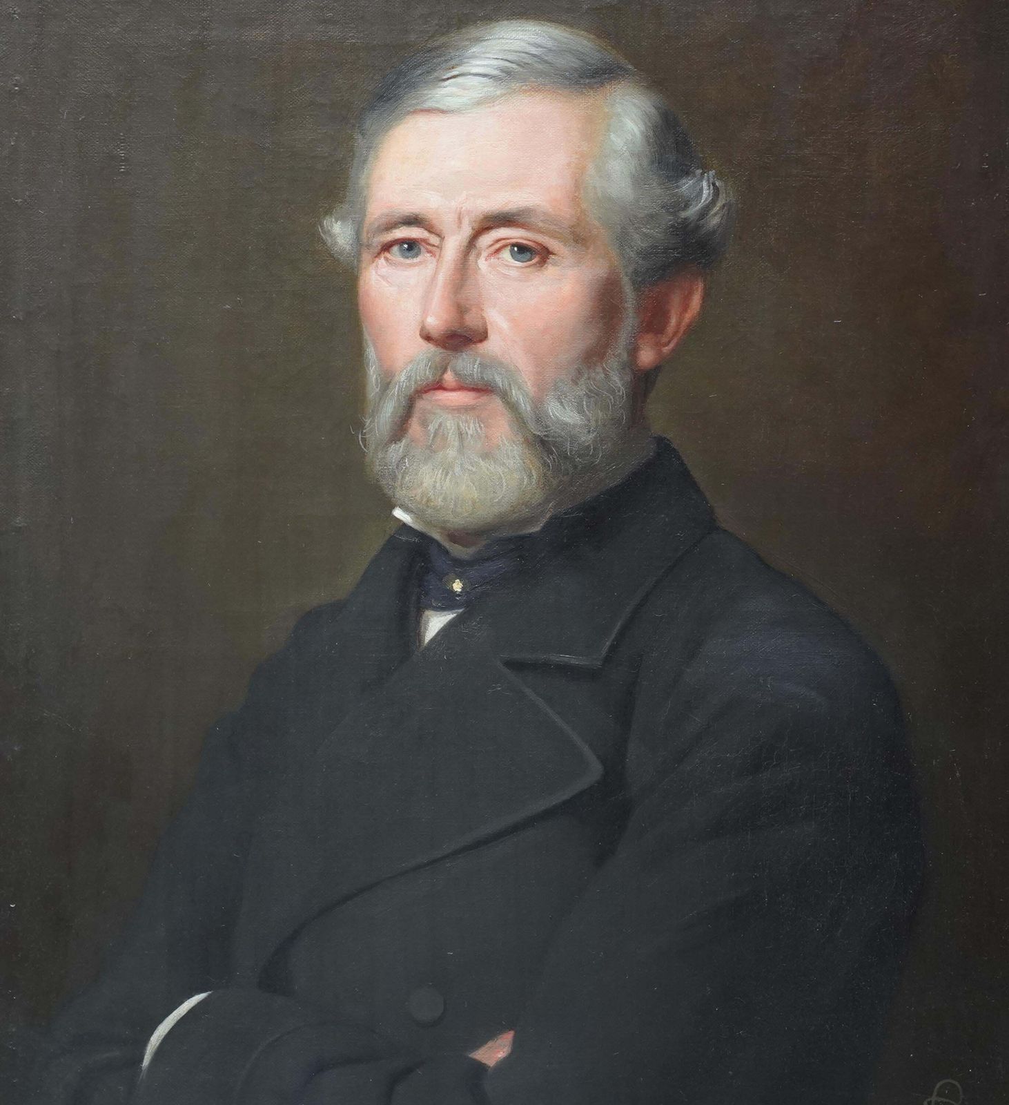 Portrait Of A Gentleman   British Victorian Art Male Portrait Oil Painting photo for sale