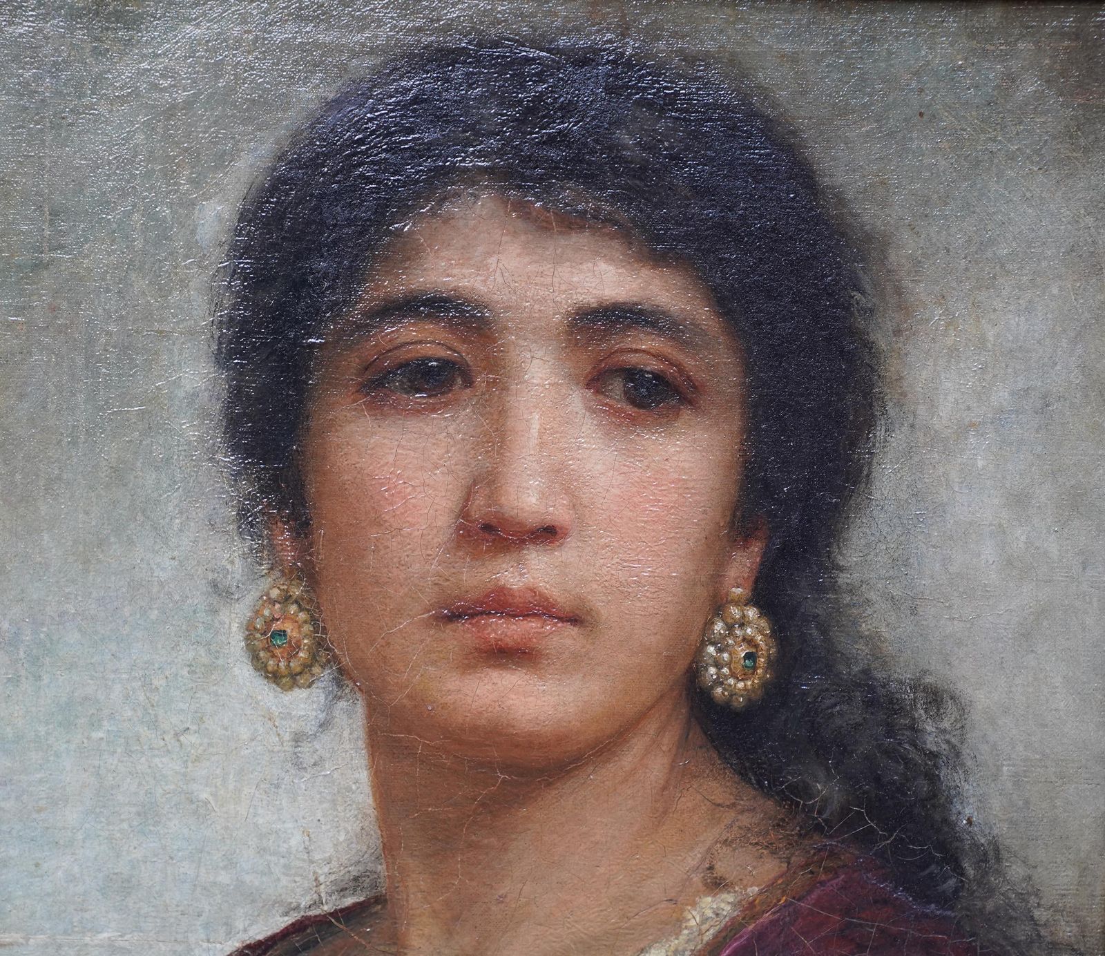Portrait Of Girl With Tambourine   British Victorian Art Oil Painting Rome photo Art