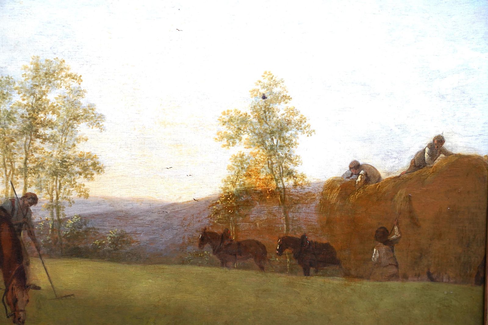 Figures And Haycart In A Landscape   Figurative Old Master Art Oil Painting photo 4076.0
