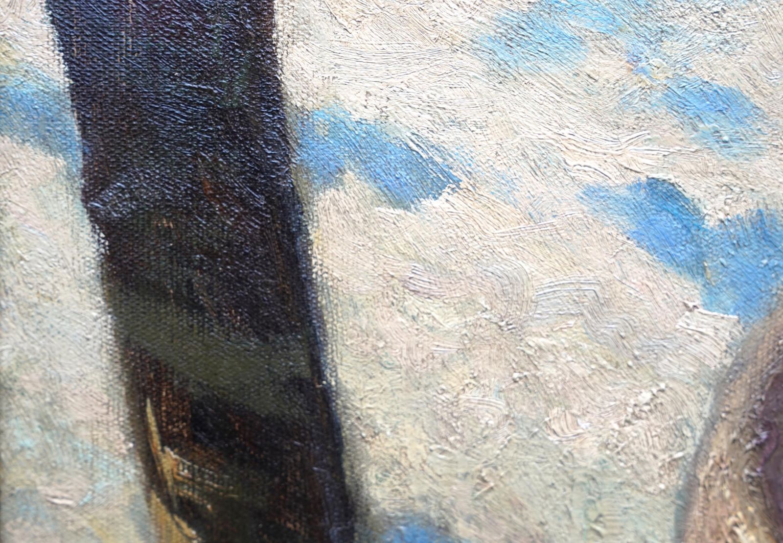 Art Tree Nymph In A Landscape   American Impressionist 1920's Art Oil Painting photo
