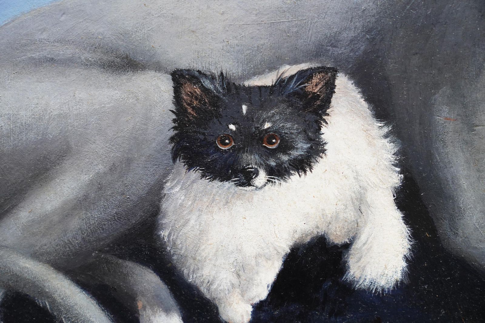 Portrait Of Two Dogs Tinky And Tad   British Animal Art Oil Painting photo 4076.0
