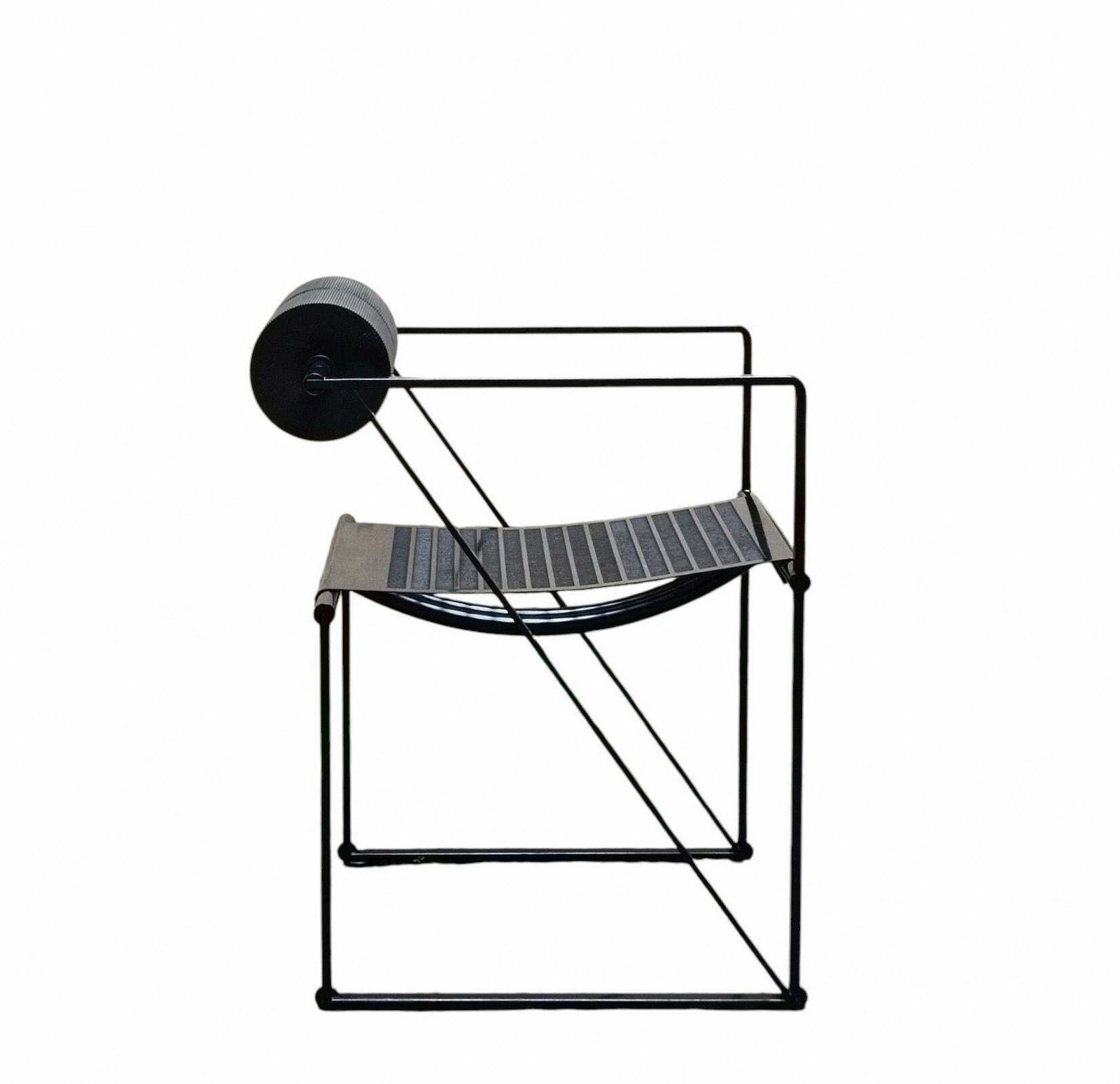 Mario Botta For Alias Black Metal Chair "Second 602," Italy 1980s photo furniture