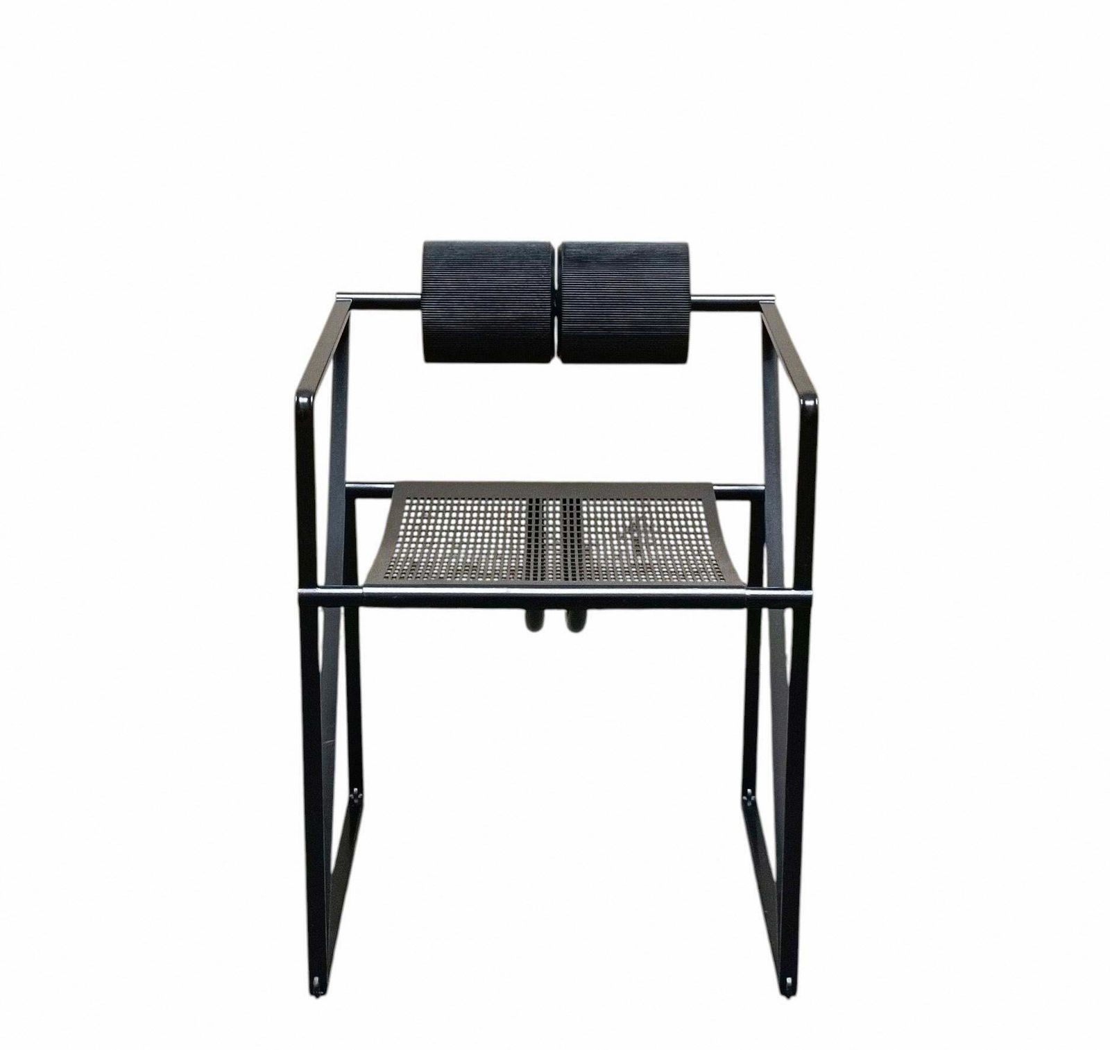 Mario Botta For Alias Black Metal Chair "Second 602," Italy 1980s photo Furniture