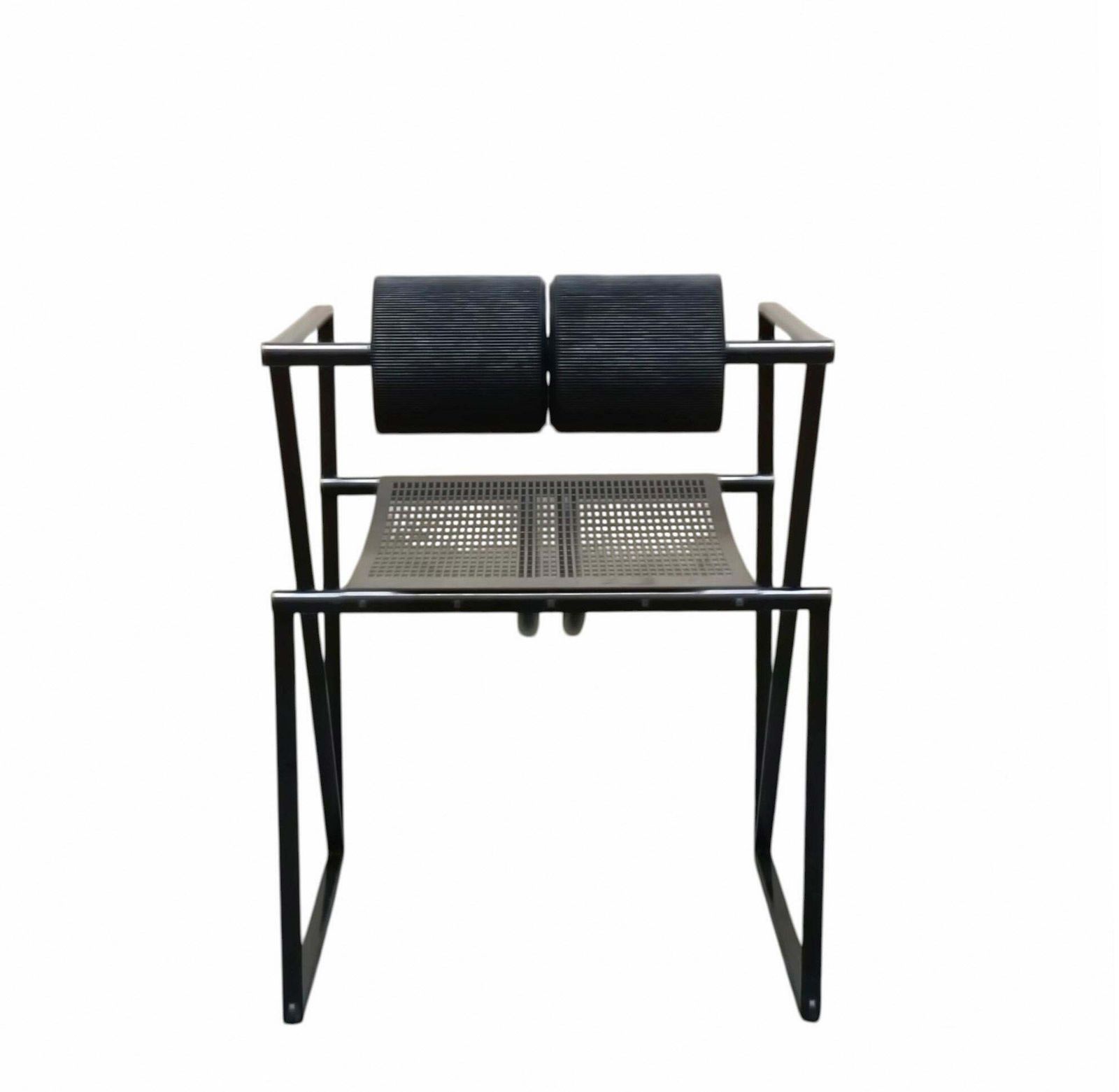 Mario Botta For Alias Black Metal Chair "Second 602," Italy 1980s photo 1630.0