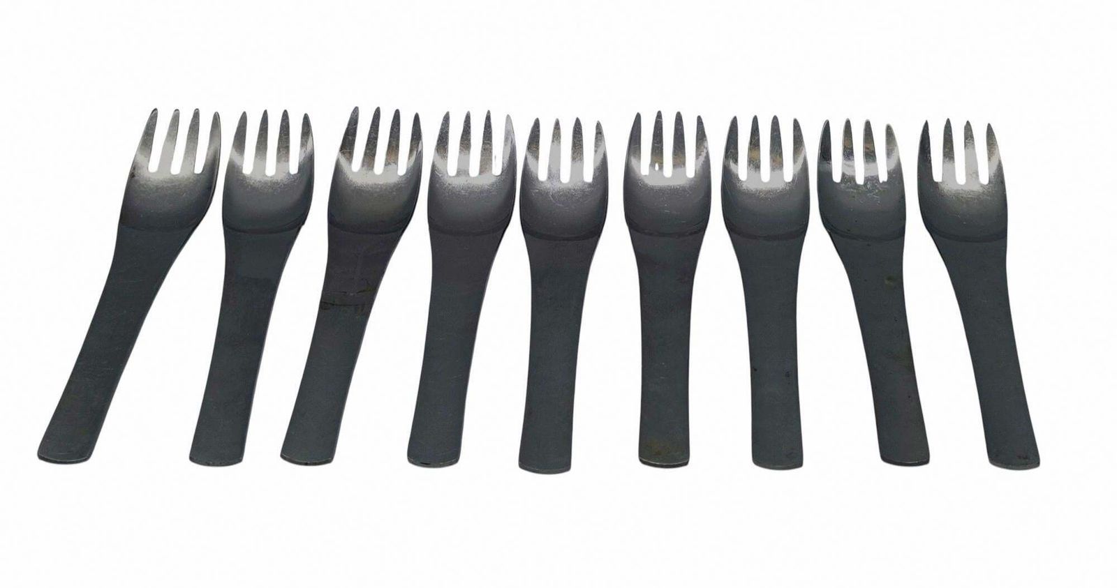 Joe Colombo And Ambrogio Pozzi For Alitalia Set Of 9 "Linea 72" Forks, Itali photo furniture