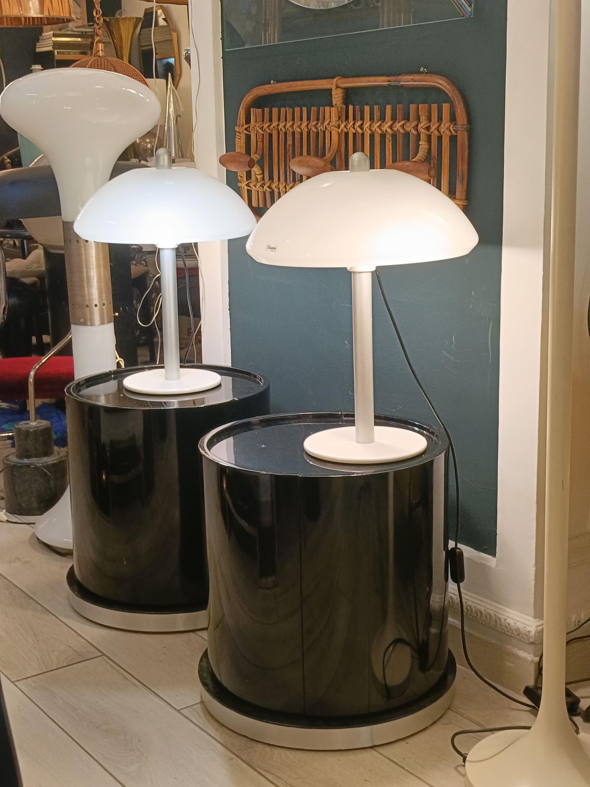 photo furniture Iguzzini Pair Of Adjustable Height Table Lamps, Italy 1970s