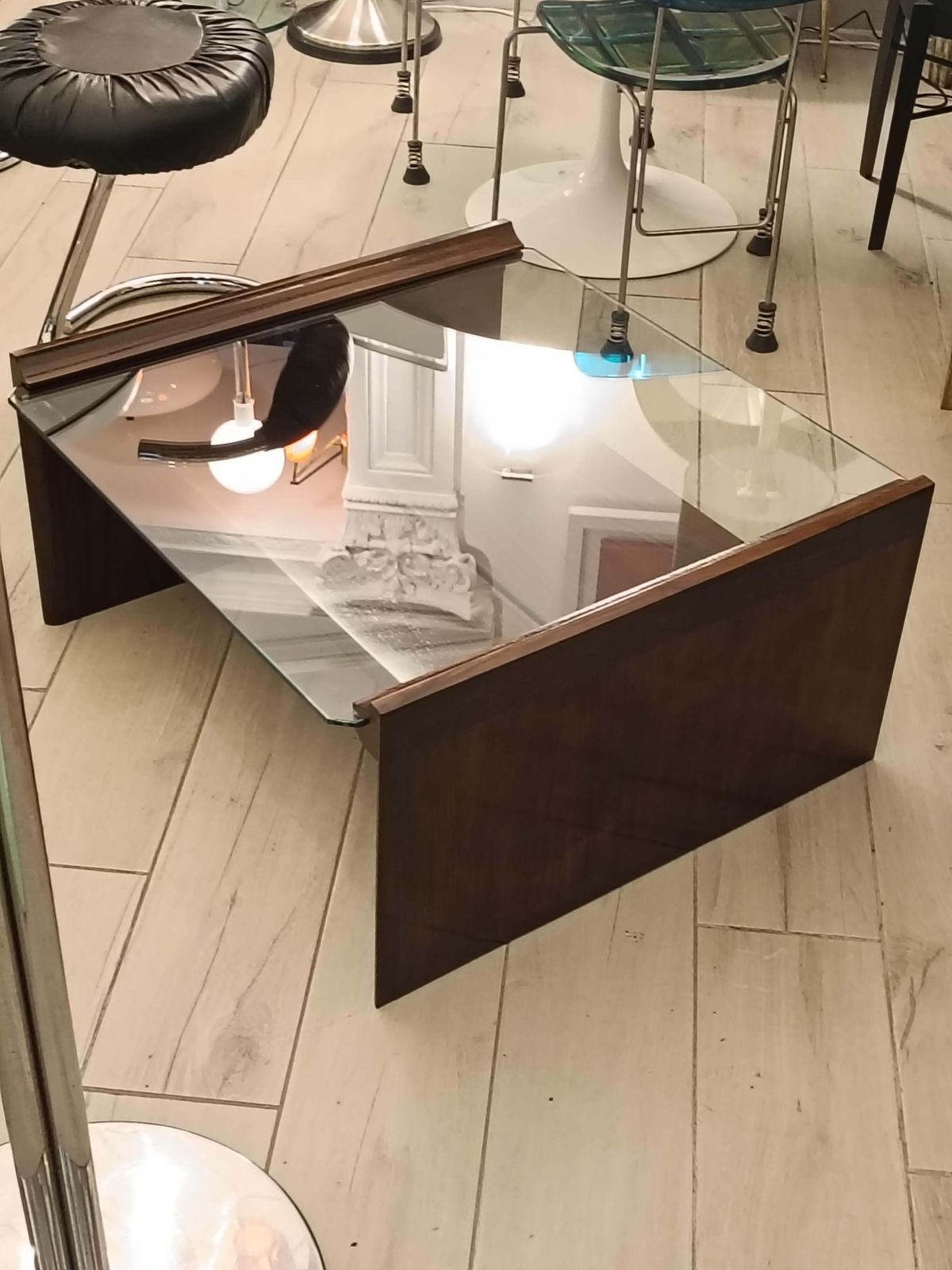 Kazuhide Takahama For Gavina "Acca" Coffee Table With Magazine Holder, Italy 1960s photo for sale