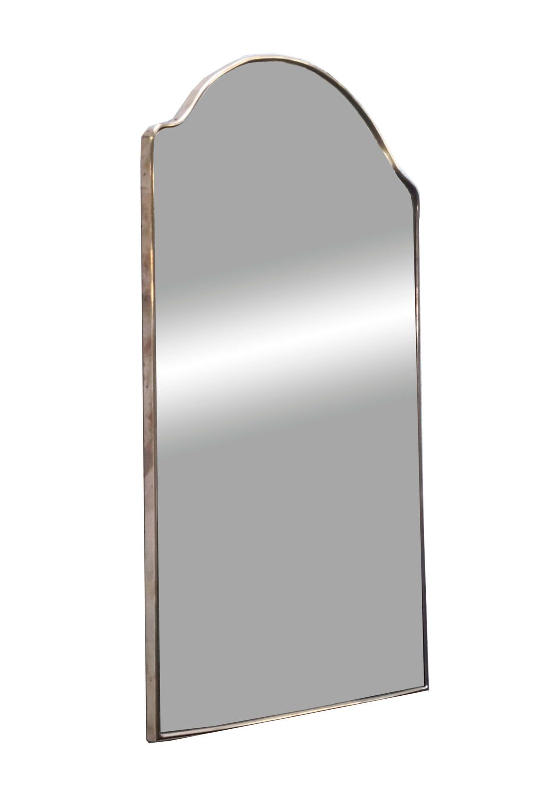 Shaped Brass Wall Mirror, Italy 1950s photo furniture