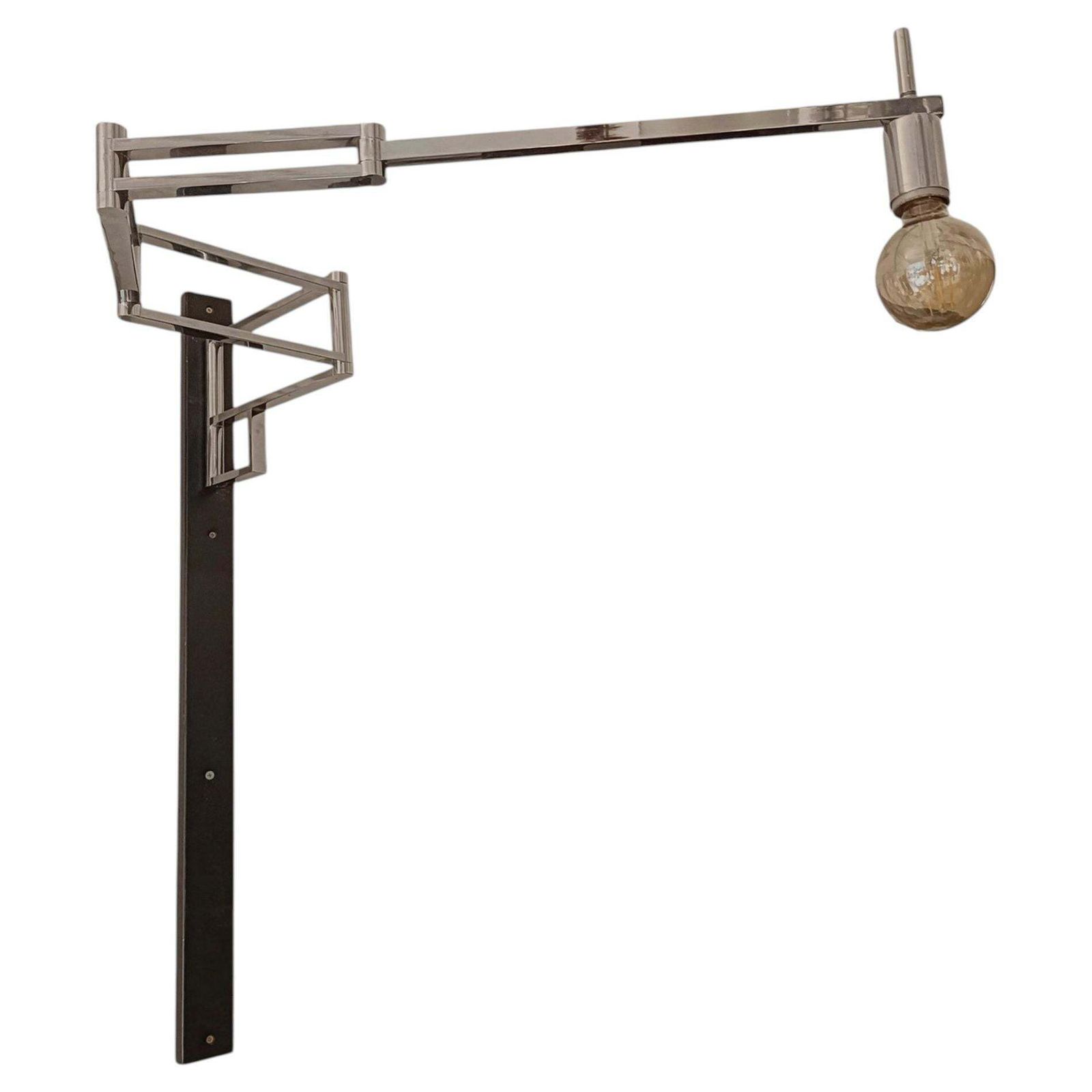Goffredo Reggiani Articulated Steel Wall Lamp, Italy 1970s