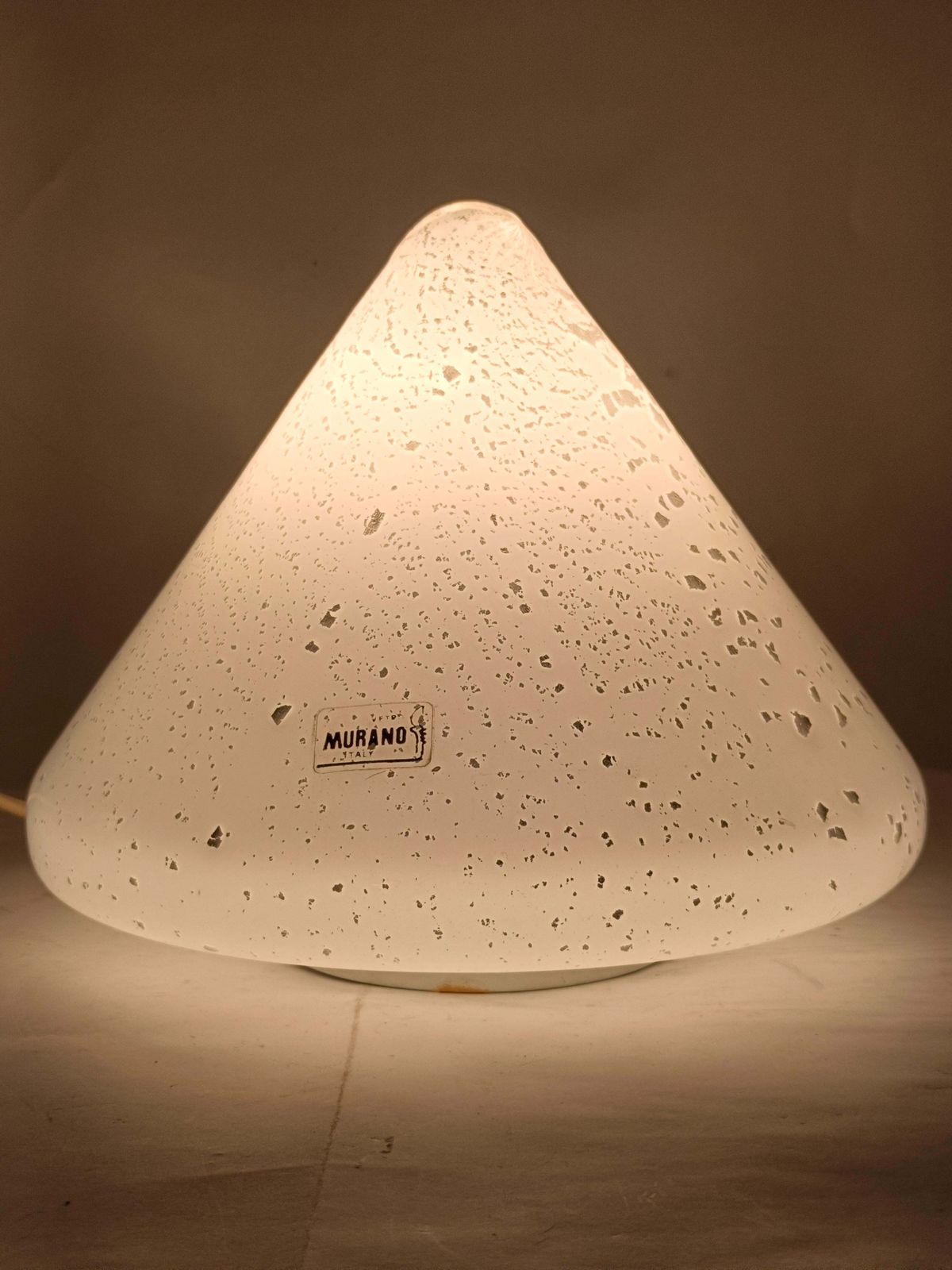 Murano Glass Cone Shaped Table Lamp, Italy 1980s photo Lighting