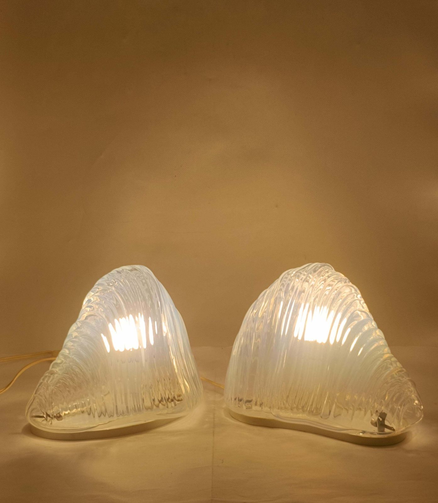Carlo Nason For Mazzega Pair Of Table Lamps "Lt301 Iceberg" Italy 1970s photo Lighting