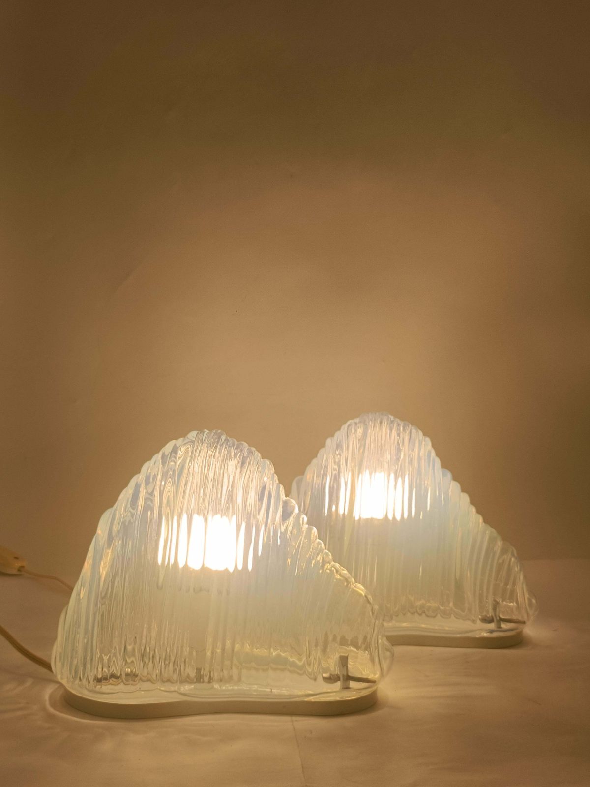 Carlo Nason For Mazzega Pair Of Table Lamps "Lt301 Iceberg" Italy 1970s photo buy
