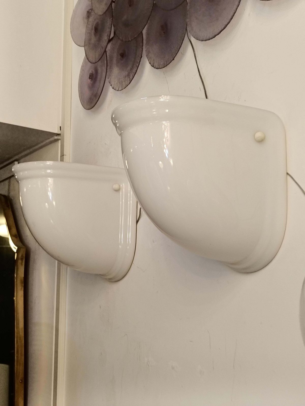 Rodolfo Bonetto For Guzzini Pair Of "Ventaglio" Wall Lamps, Italy1970s photo furniture