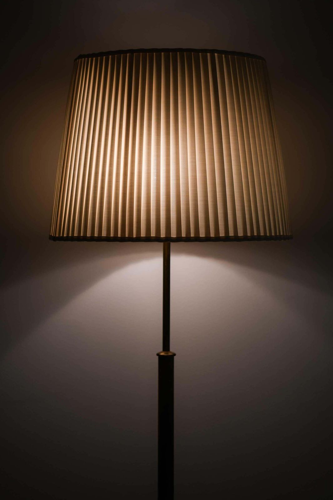 Josef Frank Brass, Silk Floor Lamp By Svenskt Tenn, 1960s photo buy