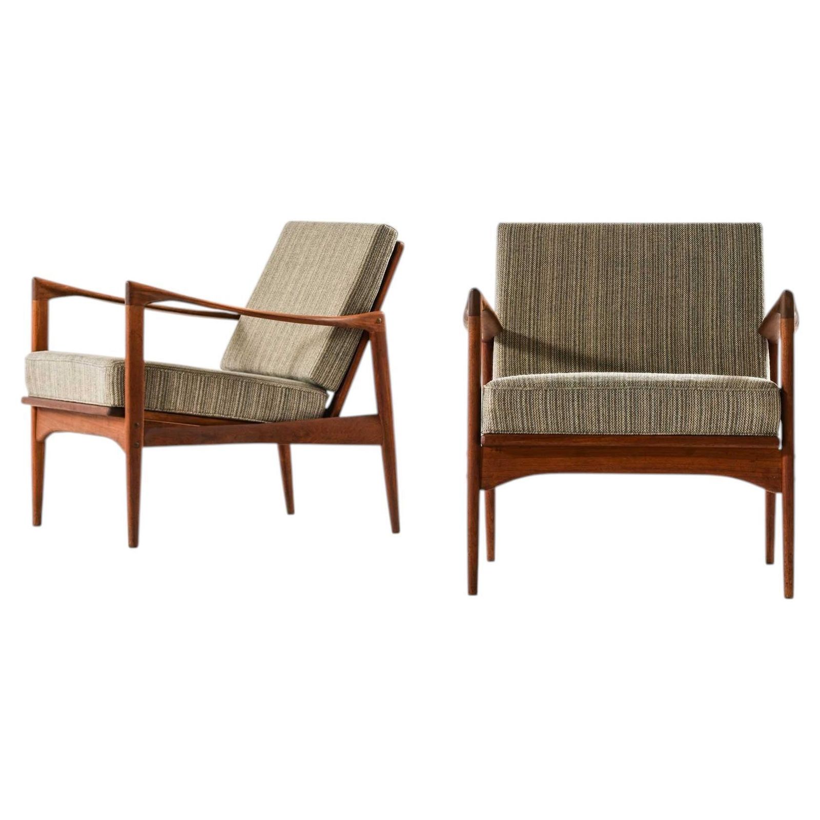 Pair Of Kandidaten Teak Easy Chairs By Ib Kofod Larsen, 1950s