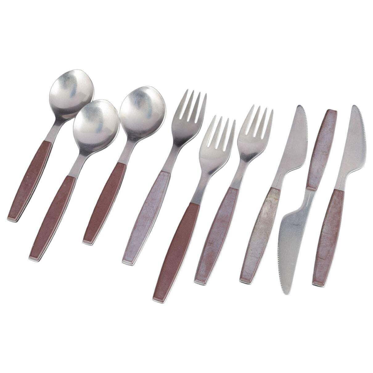 Couverts Henning Koppel pour Georg Jensen, Strata, pour 3 personnes, années 1970