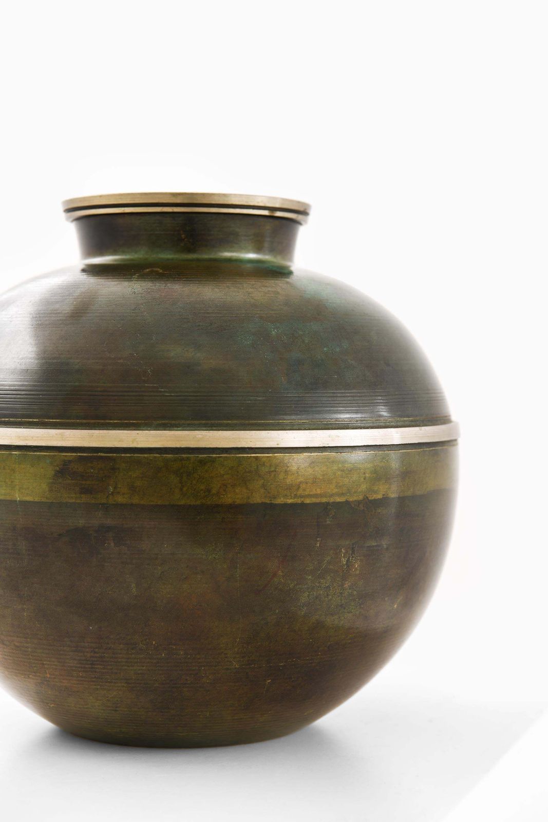 Art Deco Vase In Brass And Bronze By Birka Metall, 1930s photo furniture