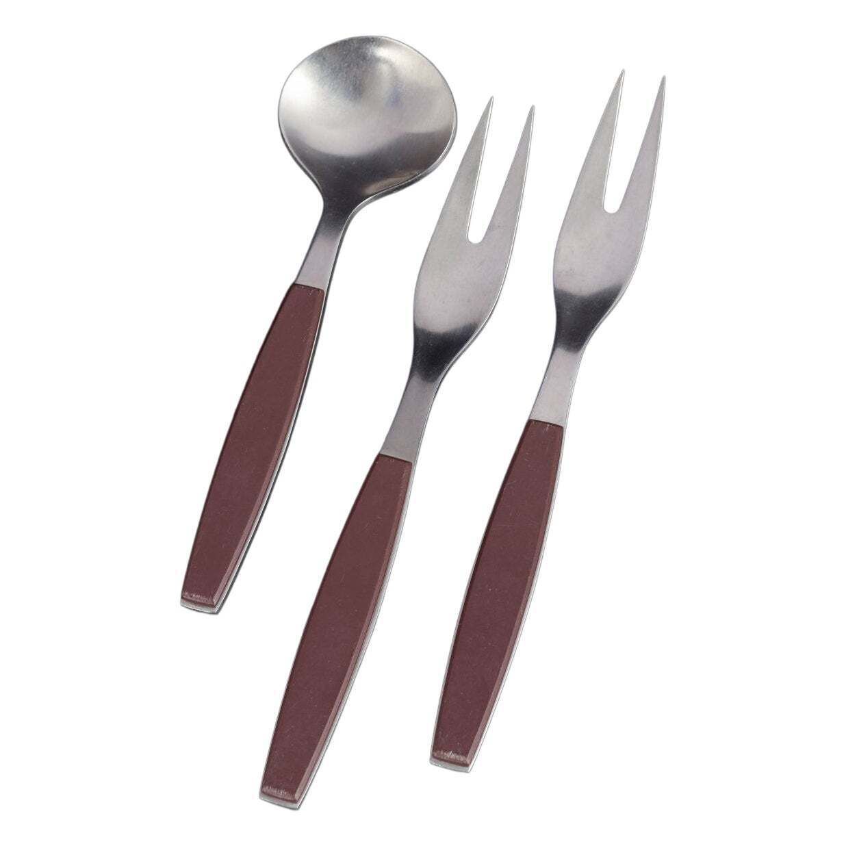 Henning Koppel For Georg Jensen. Two Cold Meat/Serving Forks And Bouillon Spoon