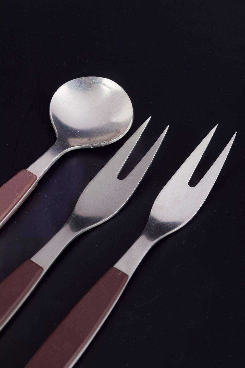 Henning Koppel For Georg Jensen. Two Cold Meat/Serving Forks And Bouillon Spoon photo furniture