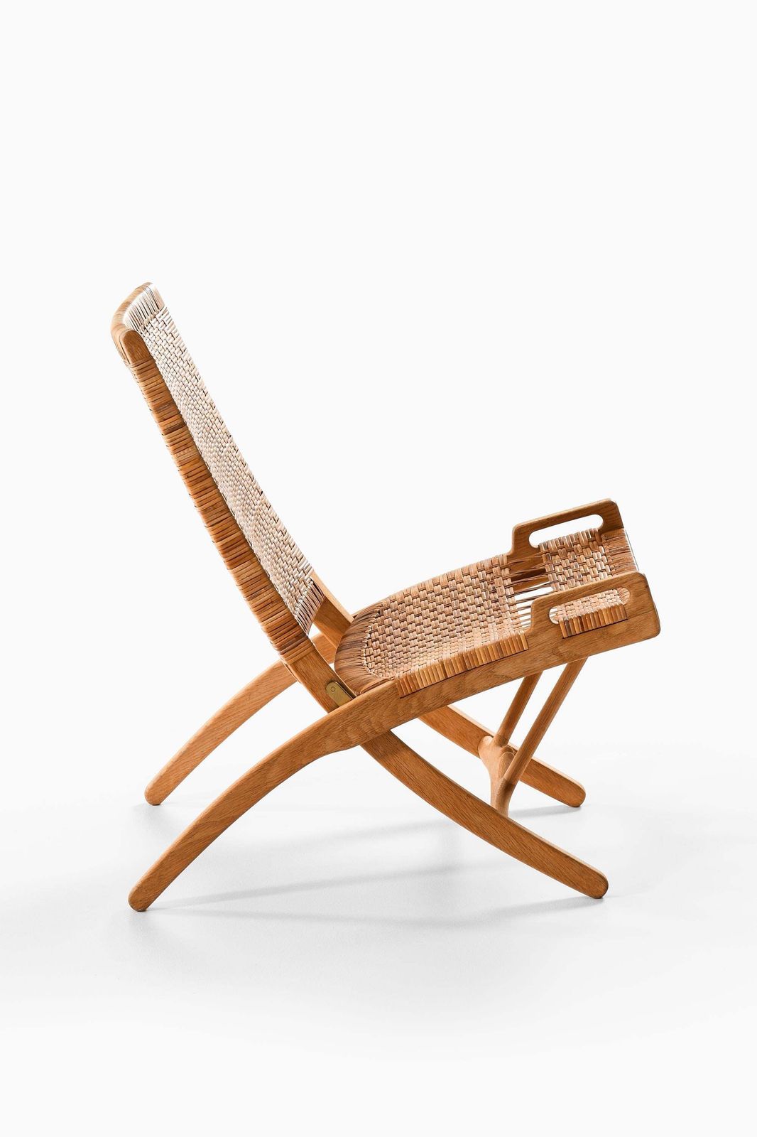 Folding Easy Chair In Cane And Oak By Hans Wegner, 1949 photo buy