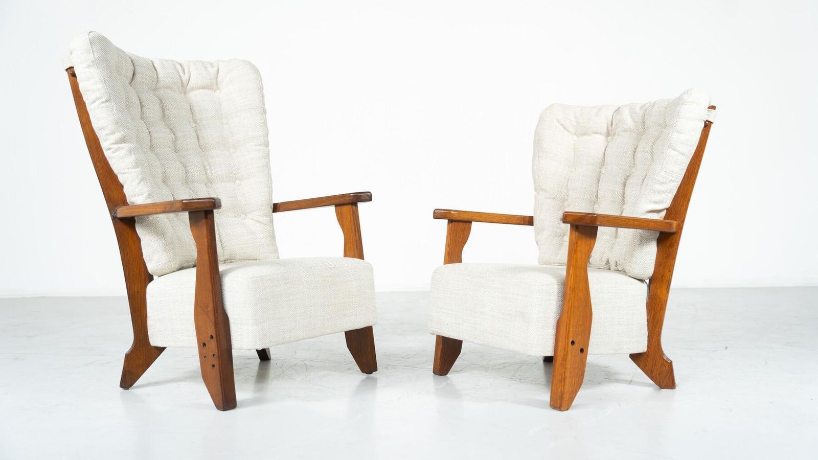 Pair Of Armchairs Monsieur/ Madame By Guillerme And Chambron For Votre Maison photo vintage