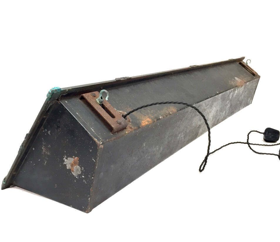 1199.0 Antique Advertising   Art Deco Copper Lightbox Mens Wear Haberdashery Shop Sign photo
