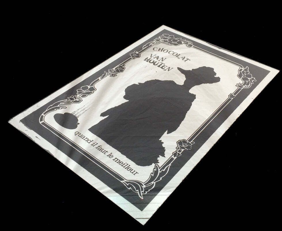 Antique Advertising   Vintage Van Houten Chocolate Mirror / Sign Shop Display&Nbsp; photo for sale