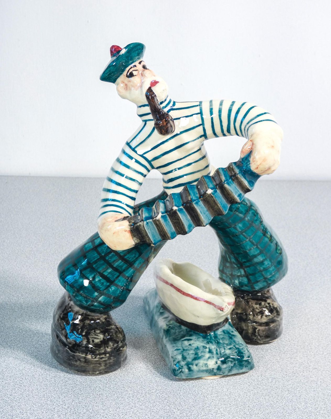 Ceramic Sculpture Of Sailor With Accordion, C.A.S.A. By Zulimo Aretini photo furniture