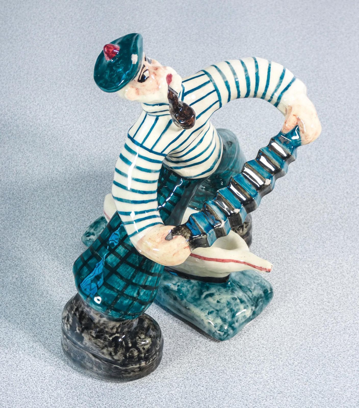 Ceramic Sculpture Of Sailor With Accordion, C.A.S.A. By Zulimo Aretini photo vinterior