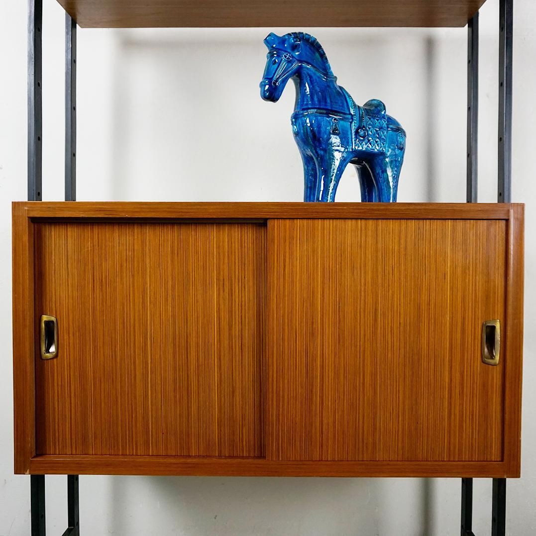 photo vinterior Italian Midcentury Modular Freestanding Floor To Ceiling Book Case