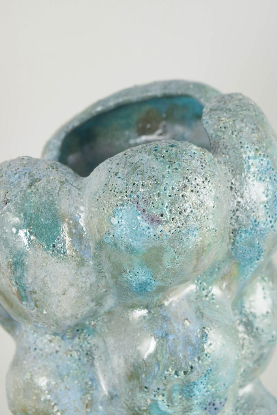 Christina Muff Contemporary Danish Artist. Tall Hand Modelled Stoneware Vessel. photo Art