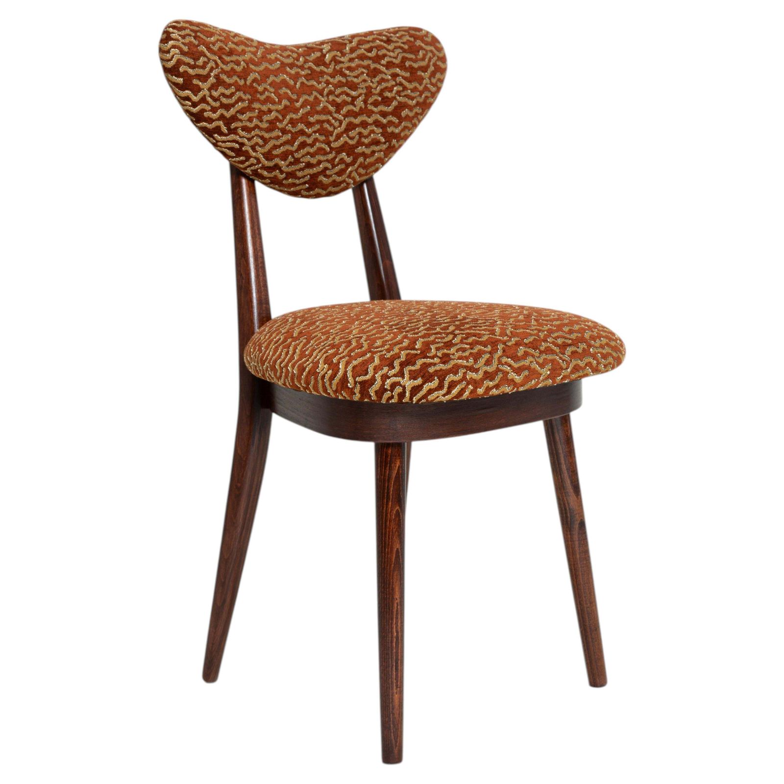 Mid-Century hartstoel in Le Chant Des Dunes-stof van Pierre Frey, Europa, jaren 1960
