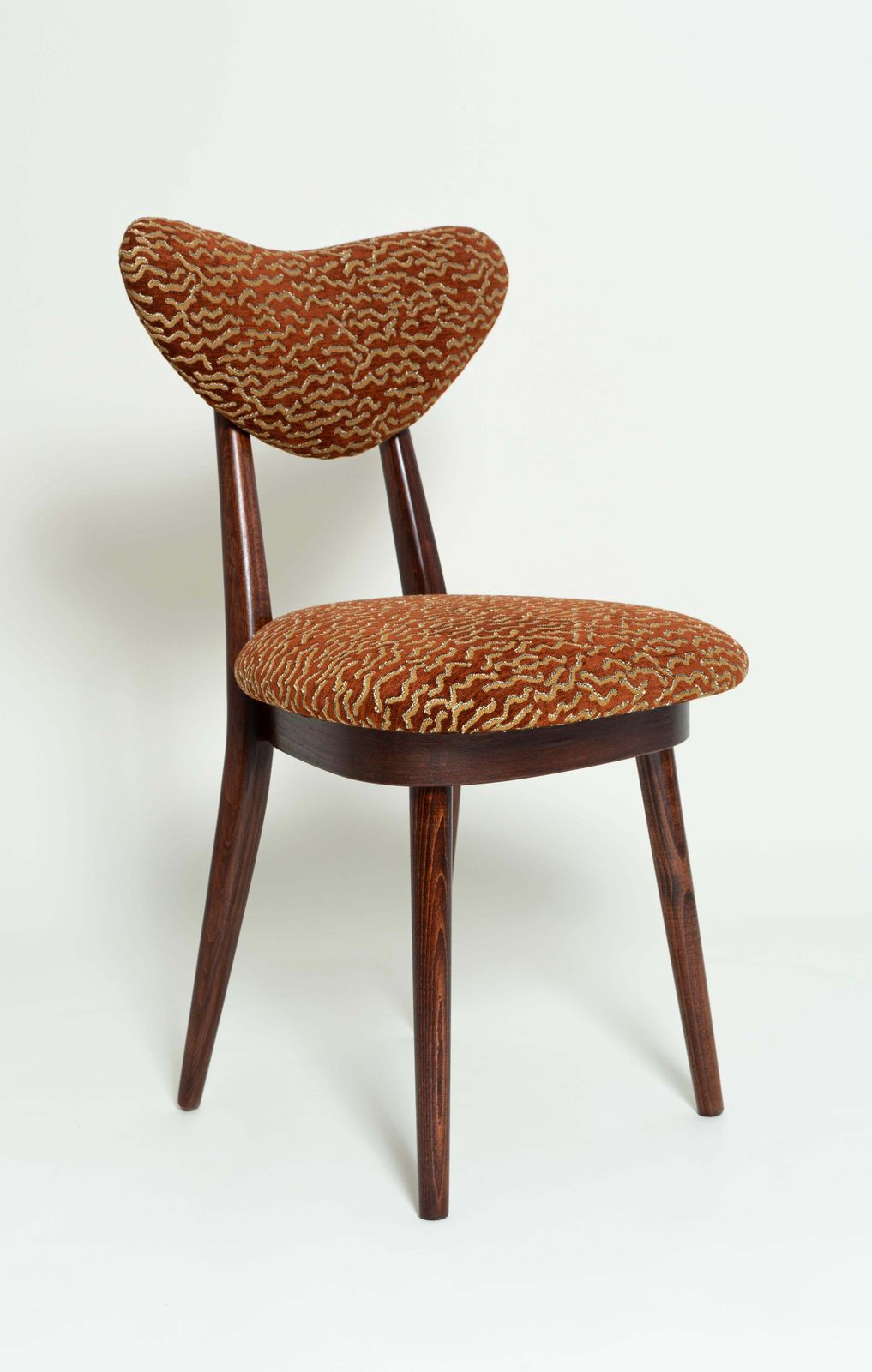 Mid-Century hartstoel in Le Chant Des Dunes-stof van Pierre Frey, Europa, jaren 1960 photo furniture