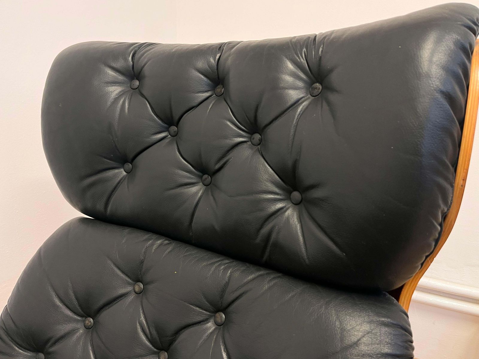 XL Bijzondere Gebogen Multiplex Lounge Chair en Ottoman in Palissander, ca. jaren 1960 photo vinterior