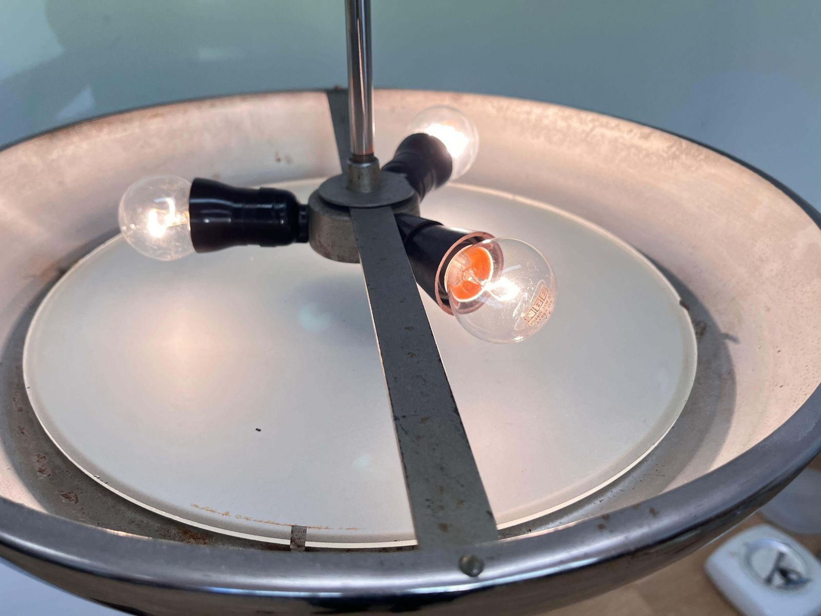Bauhaus Chrome Ufo Hanglamp Van Josef Hurka Voor Napako, jaren 1940 photo 886.0