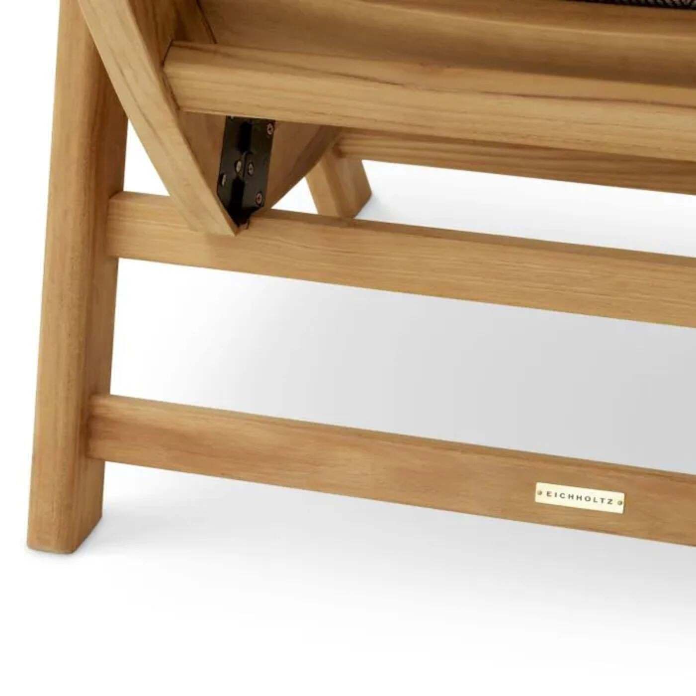 photo vinterior Pair Of Contemporary Natural Teak Outdoor Armchair With Graphic Upholstery