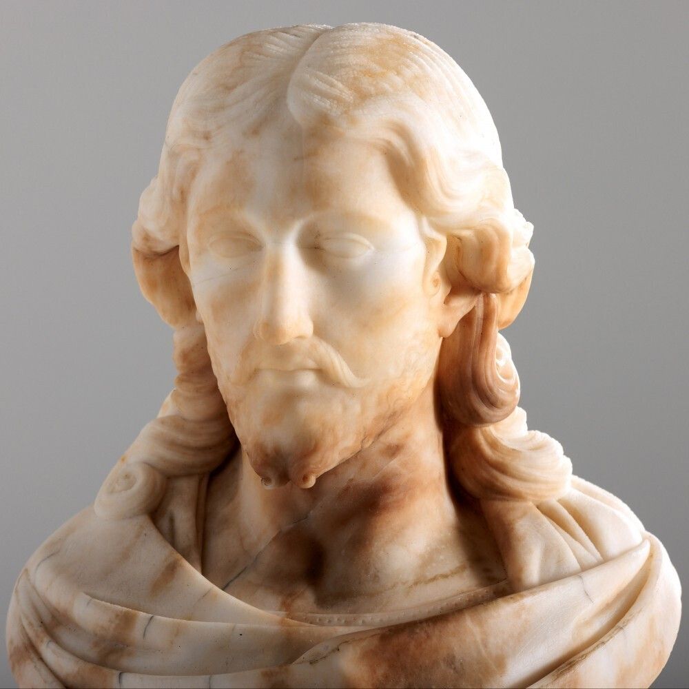 Alabaster Bust Of Christ, 1800s photo 1600.0