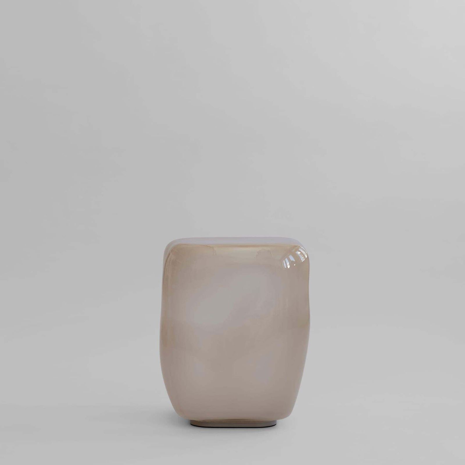 Mini Coffee Table In Smoked Desert Glass Contemporary Sculptural Design photo for sale