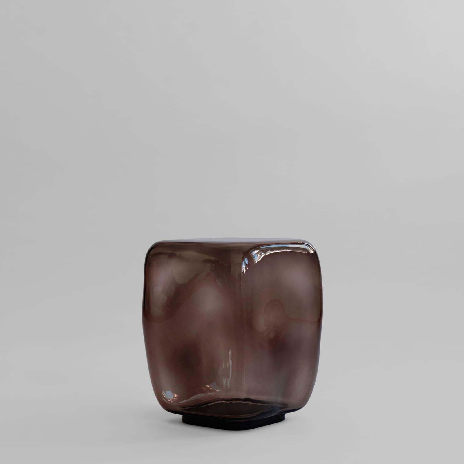 Mini Coffee Table In Smoked Forest Glass Contemporary Sculptural Design photo for sale