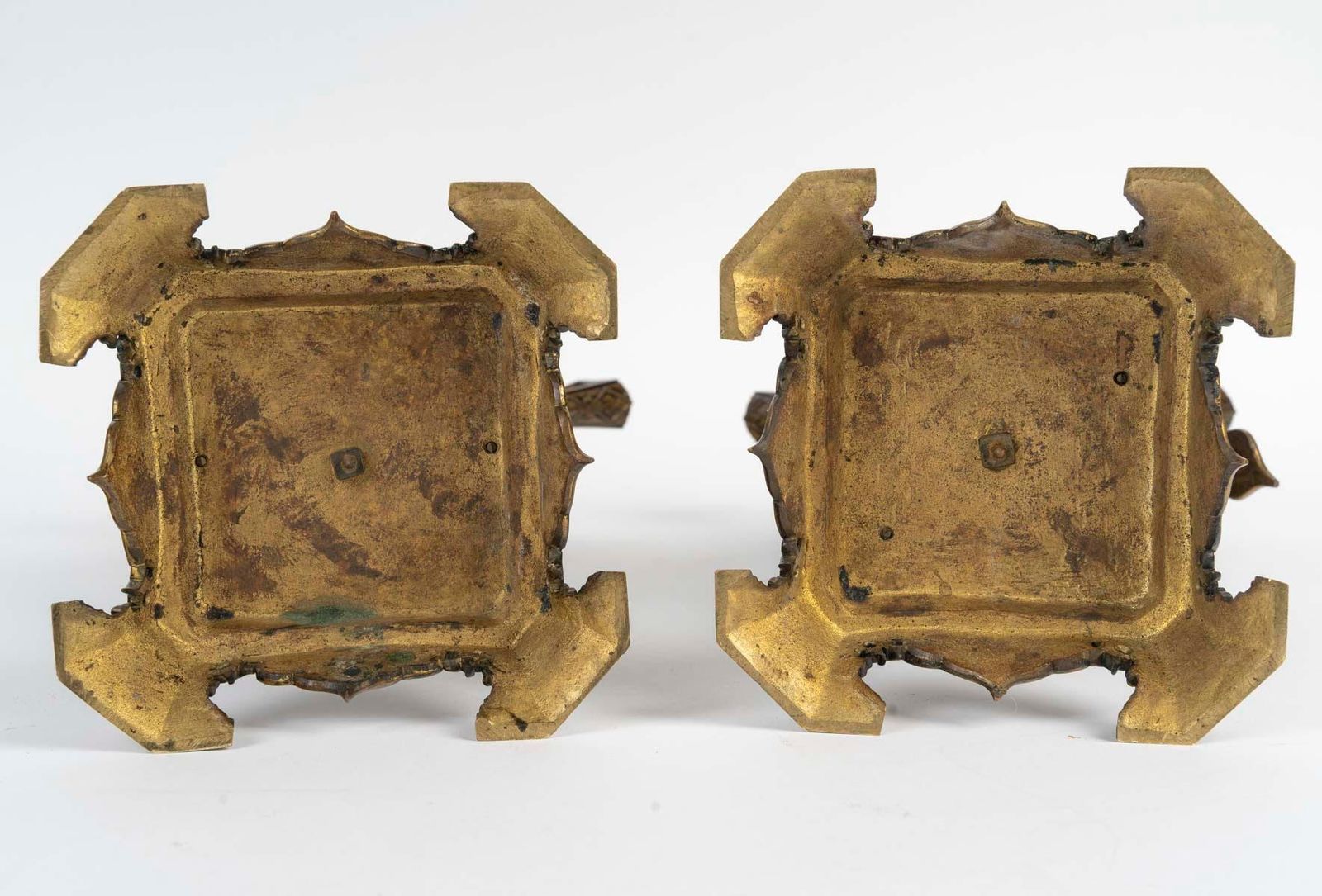 Pair Of 19th Century Napoleon III Era Bronze Vases In The Orientalist Style. photo vintage