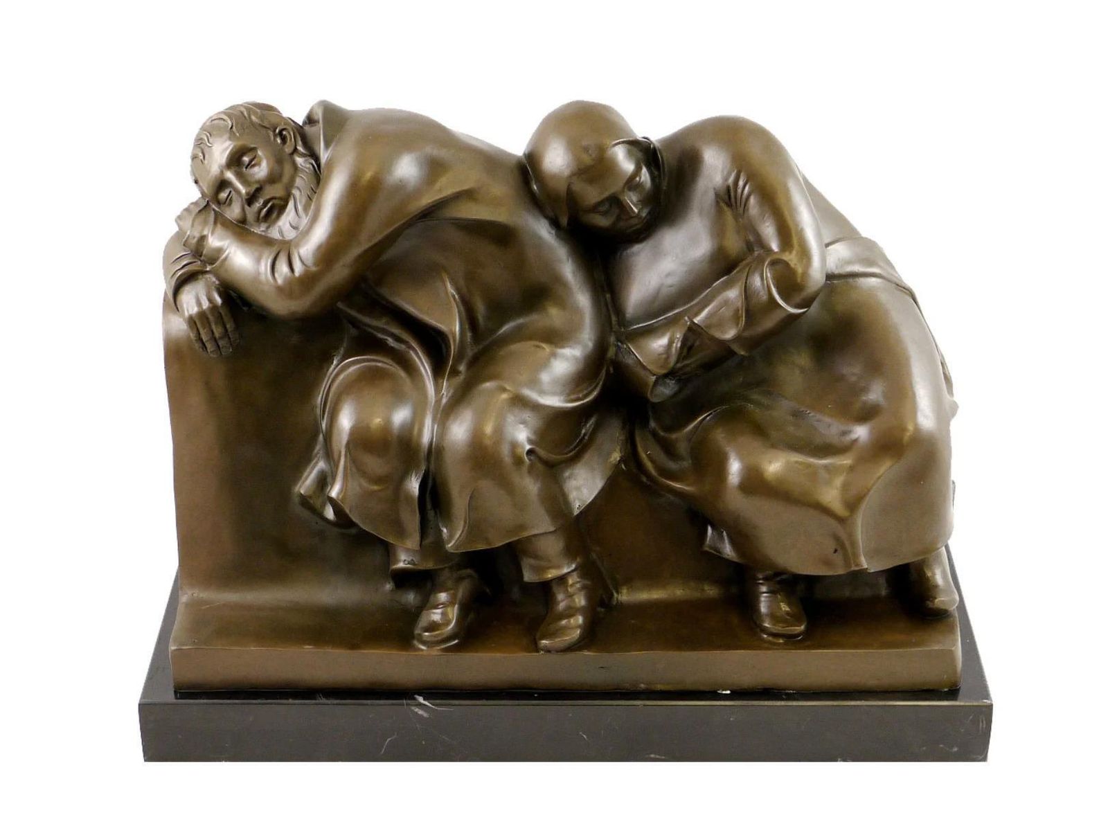 Sleeping Drifters Sculpture In Bronze, 20th Century, Art Deco Style photo furniture
