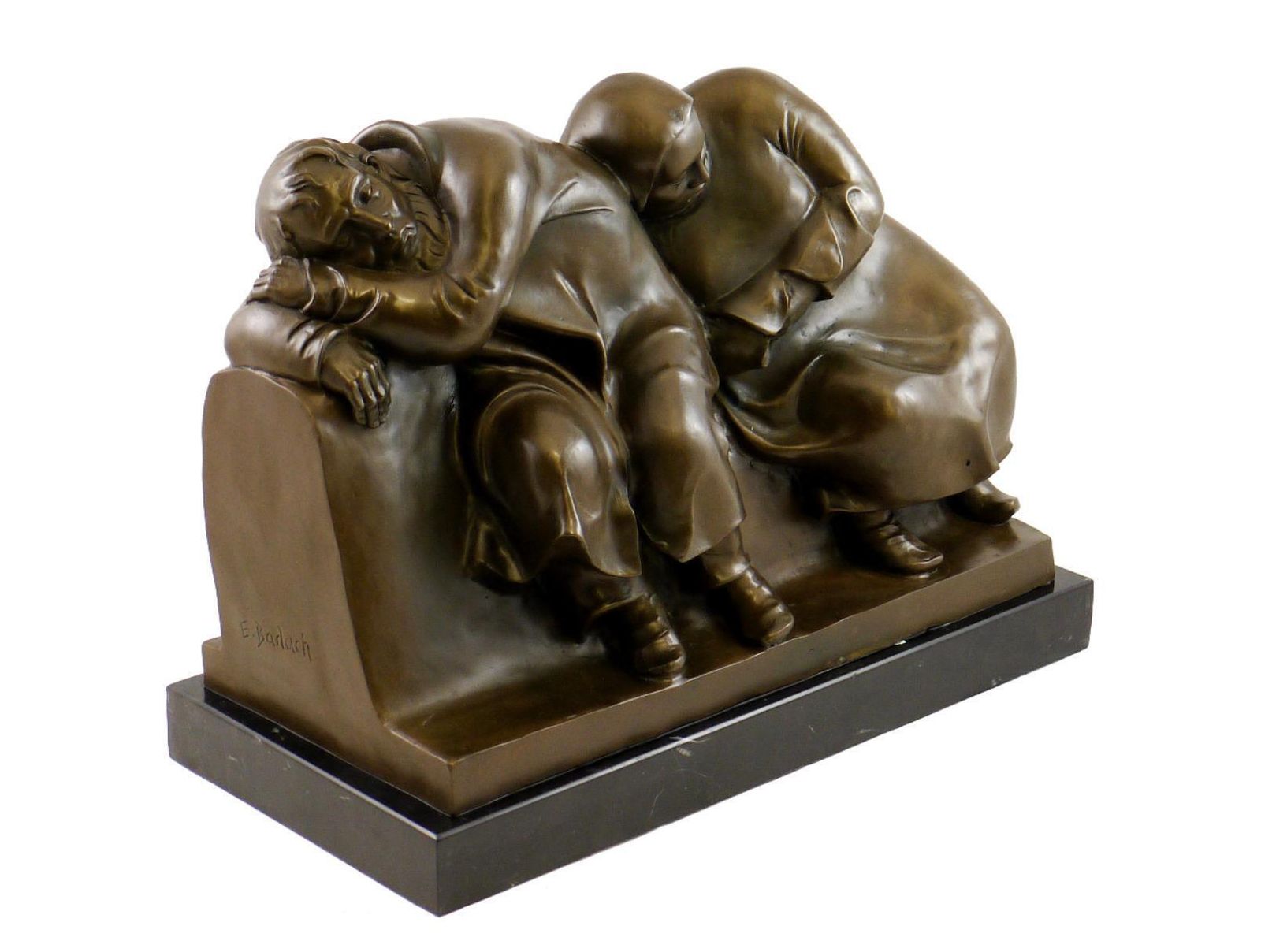 Sleeping Drifters Sculpture In Bronze, 20th Century, Art Deco Style photo Art