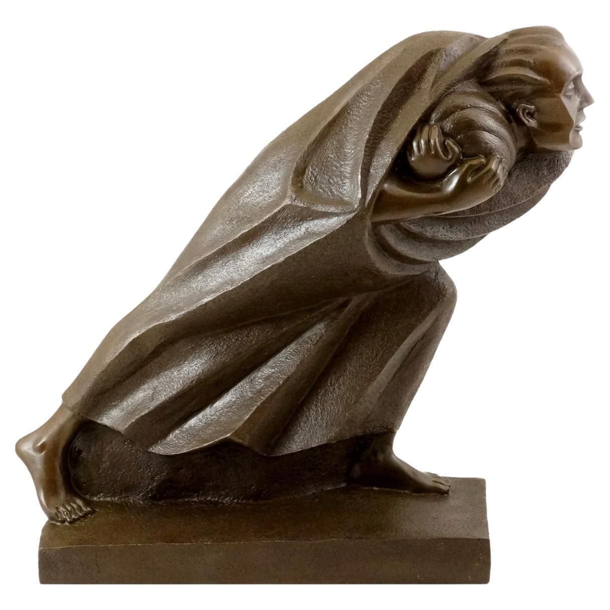Figurative Sculpture In Bronze, 20th Century, Art Deco Style